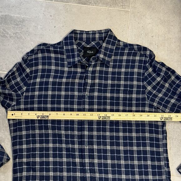 Rails Brushed Lennox Indigo Grey Plaid Flannel Button Down Shirt Men’s Large - Picture 4 of 10